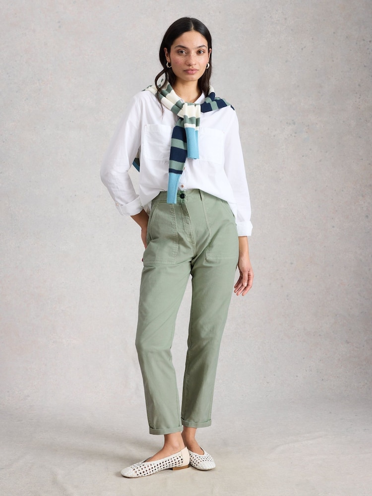 White Stuff Green Twister Chino Trousers - Image 2 of 4