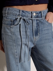 Apricot Blue Mai Tie Detail Straight Leg Jeans - Image 3 of 5