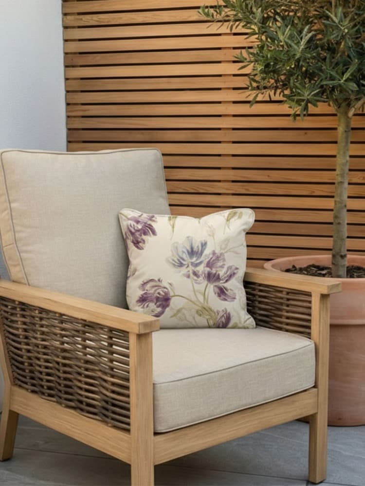Laura Ashley Cream Gosford Plum Indoor and Outdoor Scatter Cushion - Image 2 of 5