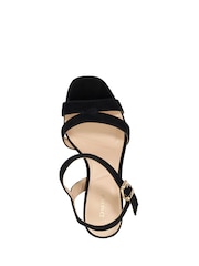 Dune London Black Ground Wide Fit Leather Manifesting Mini Platform Suede Sandals - Image 4 of 5