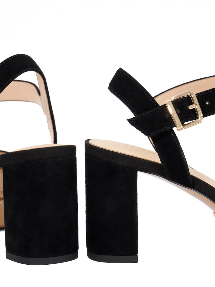 Dune London Black Ground Wide Fit Leather Manifesting Mini Platform Suede Sandals - Image 5 of 5