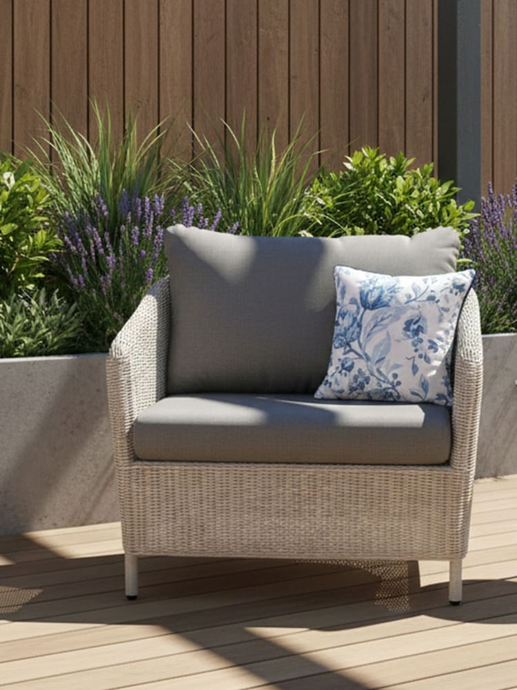 Laura Ashley Blue Adwick Trail Indoor and Outdoor Scatter Cushion - Image 2 of 5