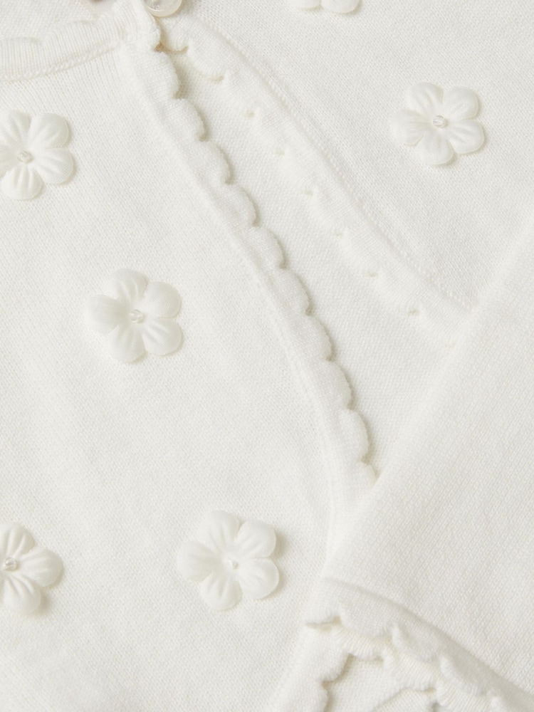 Monsoon Cream Ivy Floral Applique Cardigan - Image 3 of 3