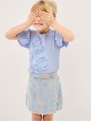 Monsoon Blue Floral Denim Skort - Image 1 of 1