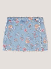 Monsoon Blue Floral Denim Skort - Image 2 of 3