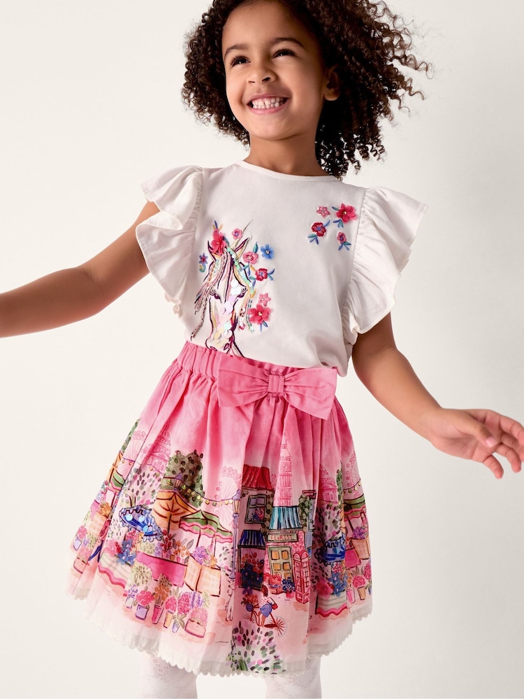 Monsoon Pink London Scene Print Skirt - Image 1 of 1