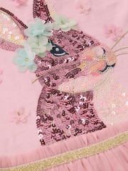 Monsoon Pink Bunny Sequin Disco Dress - Image 3 of 3
