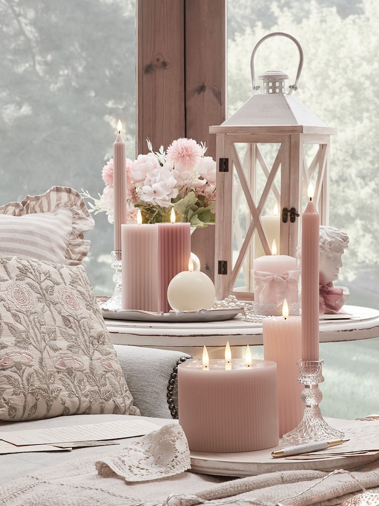 Lights4fun 3 Wick Blush Pink TruGlow Candle - Image 2 of 5