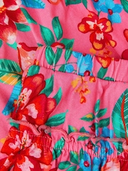 Monsoon Pink Tropical Floral Jersey Top & Skort Set - Image 2 of 2