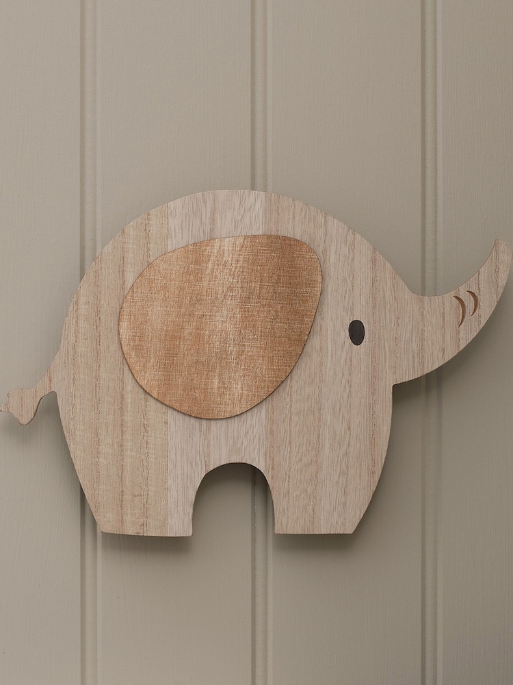 Lights4fun Natural Elephant Children's Wall Light with Infrared RC - Image 2 of 6