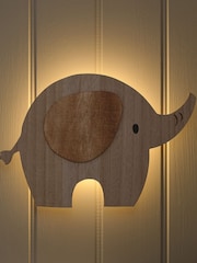 Lights4fun Natural Elephant Children's Wall Light with Infrared RC - Image 4 of 6