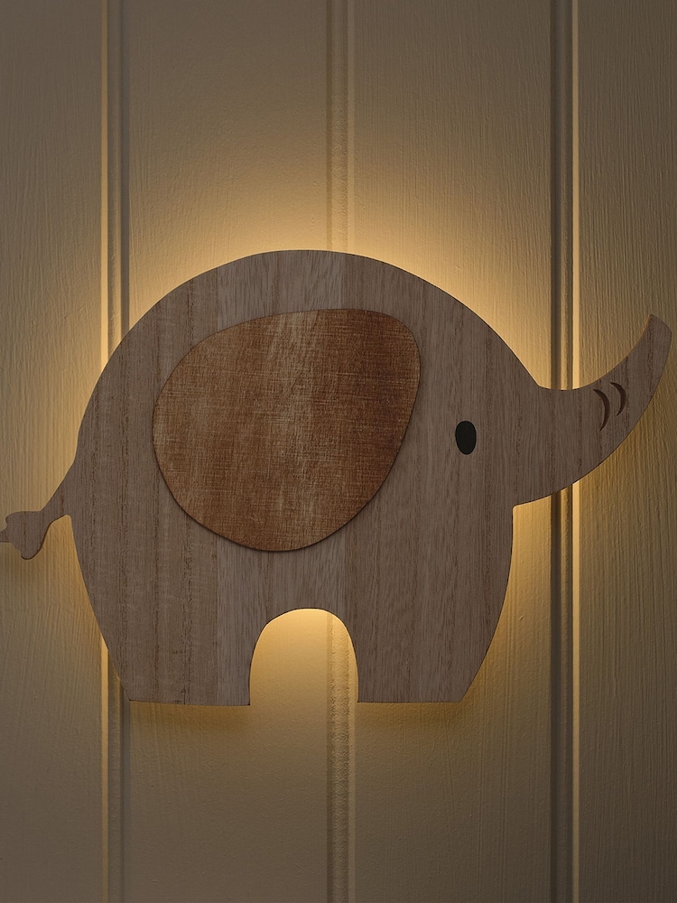 Lights4fun Natural Elephant Children's Wall Light with Infrared RC - Image 6 of 6