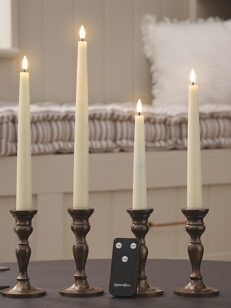 Lights4fun Set of 4 Mixed Size Slim Taper Candles with Infrared RC - Image 4 of 4 Lights4fun Set of 4 Mixed Size Slim Taper Candles with Infrared RC - Image 4 of 4