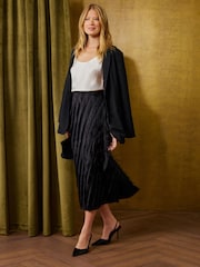 Love & Roses Black Fringe Midi Skirt - Image 3 of 4