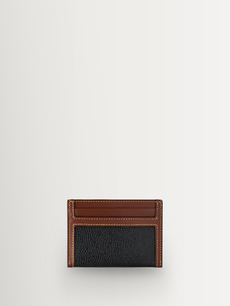 Mulberry Black-Cognac Continental Scotchgrain Credit Card Slip Purse - Image 2 of 2