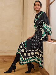 Love & Roses Hanky Hem Shirt Midi Dress - Imagem 3 de 5