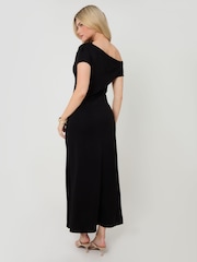 Negro - Threadbare Off Shoulder Draped Jersey Maxi Dress - Imagen 2 de 4