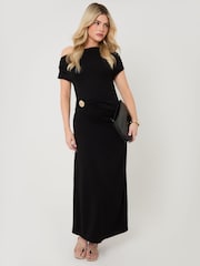 Negro - Threadbare Off Shoulder Draped Jersey Maxi Dress - Imagen 4 de 4