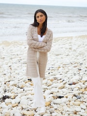 Threadbare Yellow Pointelle Knit Longline Cardigan - Image 2 of 5