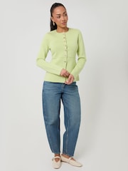 Threadbare Green Cinched Crew Neck Cardigan - Image 4 of 4