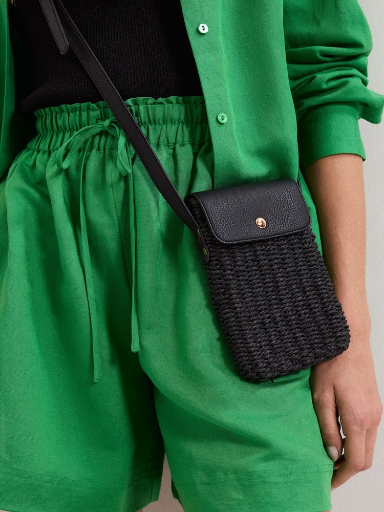 Phase Eight Straw Cross-Body Phone Case - Image 6 of 6 Phase Eight Straw Cross-Body Phone Case - Image 6 of 6
