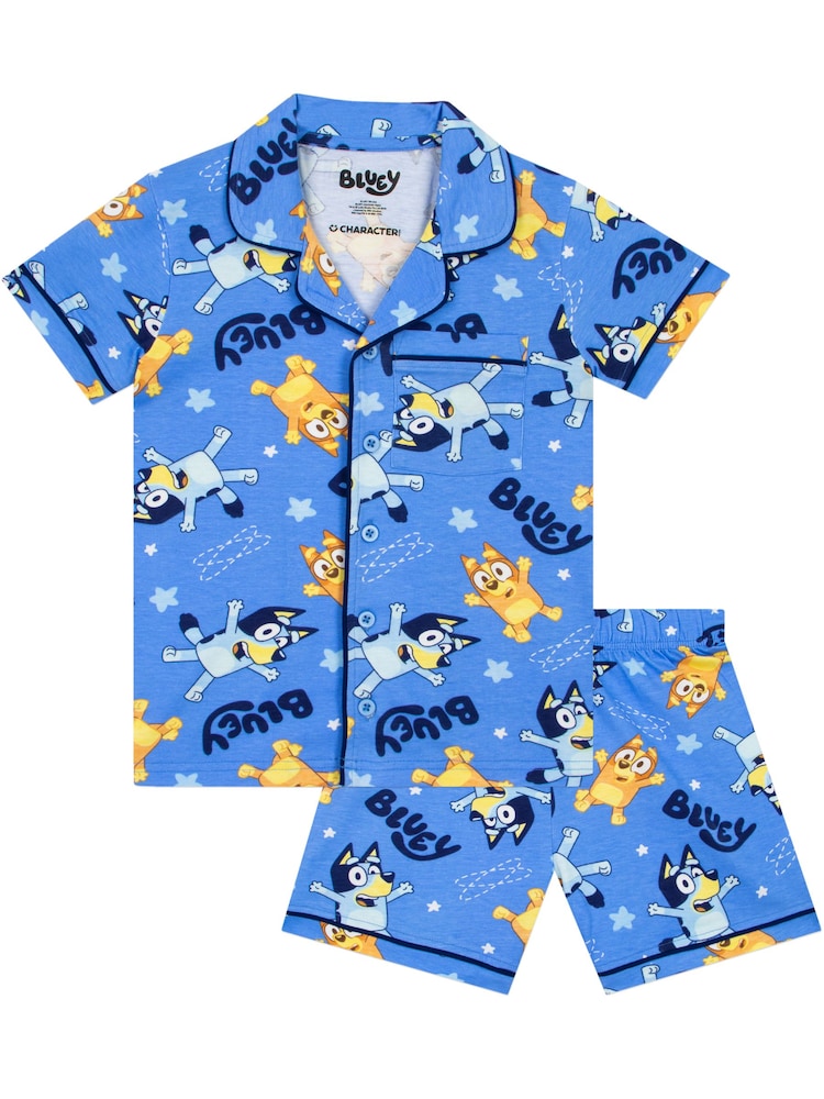 بيجامات بأزرار بتصميم شخصية Bluey - صورة 1 من 10 بيجامات بأزرار بتصميم شخصية Bluey - صورة 1 من 10