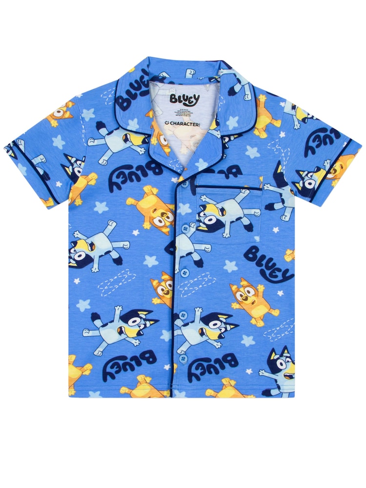 بيجامات بأزرار بتصميم شخصية Bluey - صورة 2 من 10 بيجامات بأزرار بتصميم شخصية Bluey - صورة 2 من 10