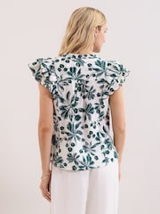 Phase Eight Green Rena Cotton Blouse - Image 2 of 6
