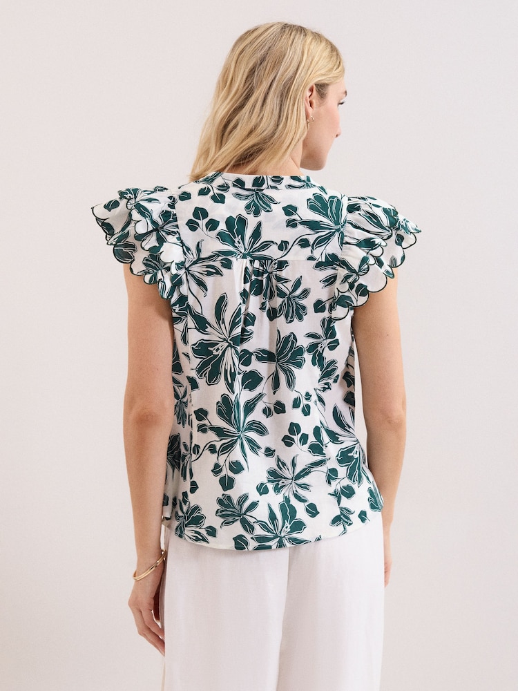Phase Eight Green Rena Cotton Blouse - Image 2 of 6
