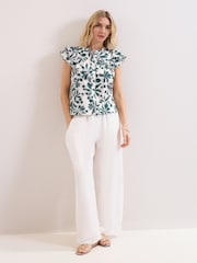 Phase Eight Green Rena Cotton Blouse - Image 4 of 6