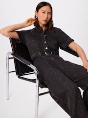Whistles Grey Button Down Jumpsuit - Image 3 of 5