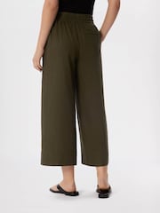 Whistles Green Elasticated Linen Crop Trousers - Image 4 of 5