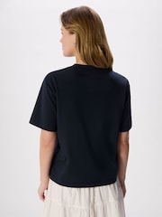 Whistles Blue Cotton Crew Neck T-Shirt - Image 2 of 5