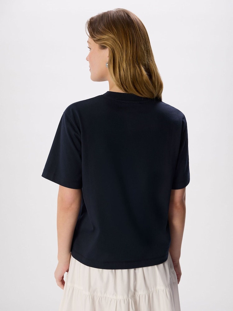 Whistles Blue Cotton Crew Neck T-Shirt - Image 2 of 5