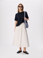 Whistles Blue Cotton Crew Neck T-Shirt - Image 3 of 5