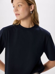 Whistles Blue Cotton Crew Neck T-Shirt - Image 4 of 5