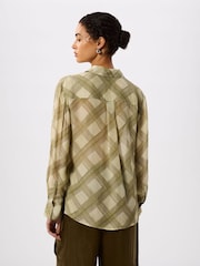 Whistles Green Check Sheer Shirt - Image 2 of 4