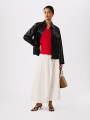 Whistles Red Laura Linen Tank - Image 3 of 5