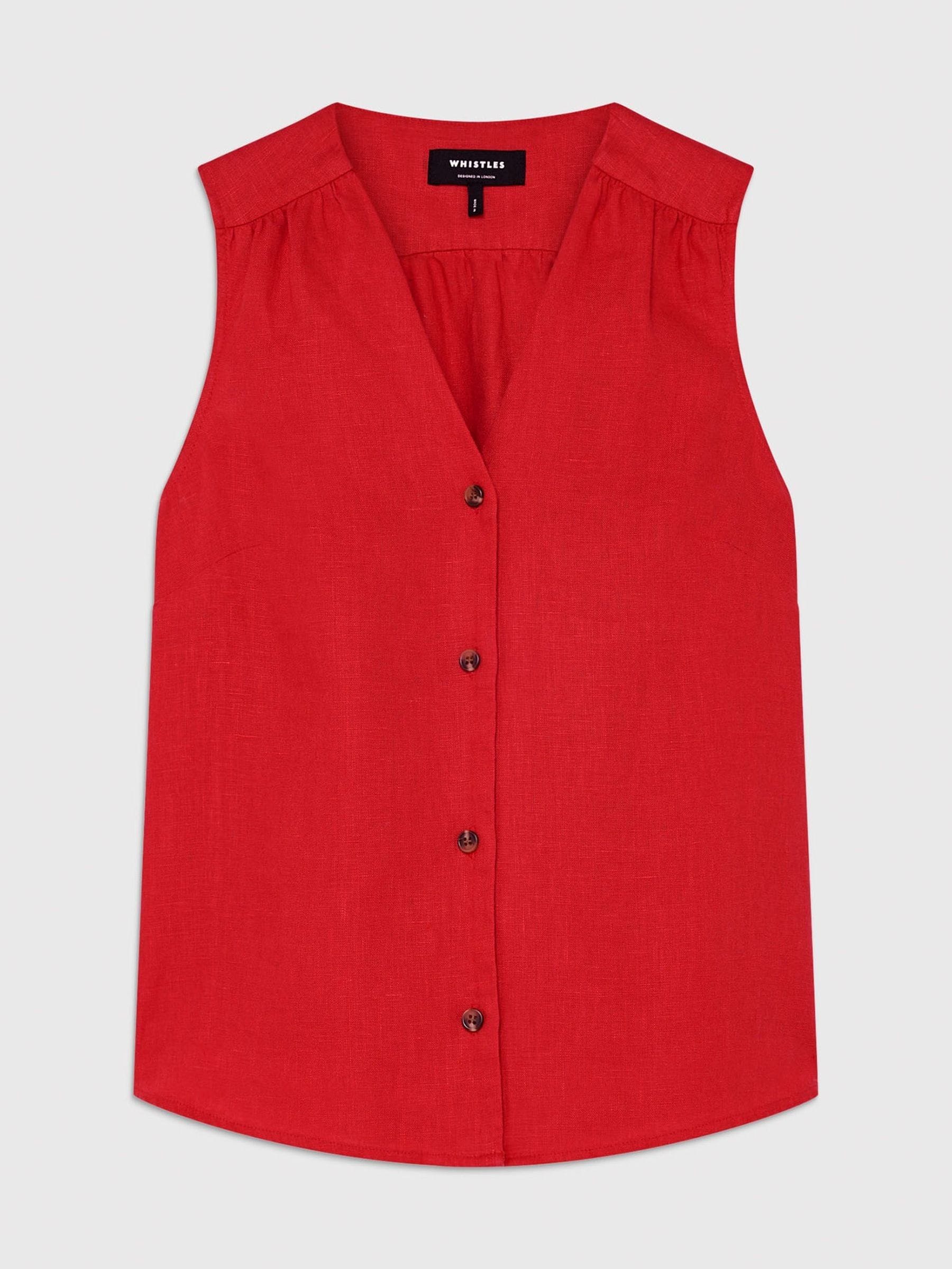 Buy Whistles Red Laura Linen Tank from Next USA