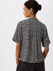 Whistles Black Woven Grid Shirt - Image 2 of 4