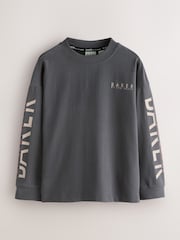 Baker by Ted Baker Stone/Red/Charcoal 3 Pack Long Sleeve Graphic T-Shirts - Image 4 of 10