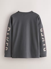 Baker by Ted Baker Stone/Red/Charcoal 3 Pack Long Sleeve Graphic T-Shirts - Image 5 of 10