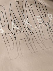 Baker by Ted Baker Stone/Red/Charcoal 3 Pack Long Sleeve Graphic T-Shirts - Image 8 of 10