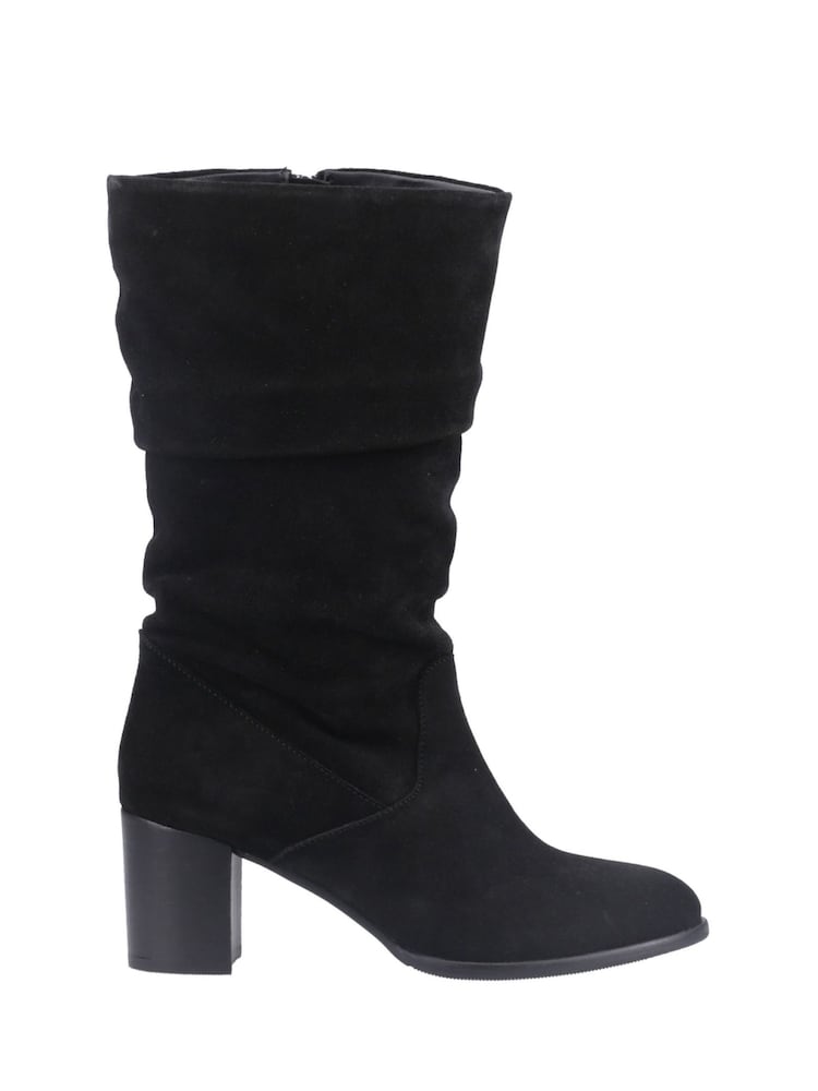 Hush Puppies Black Cosima Ruched Boots - Image 1 of 5