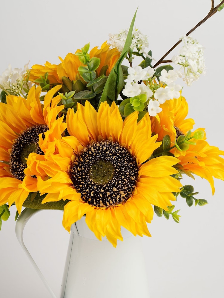 Scottish Everlastings Ltd Yellow Faux Sunflowers in Tin Pot - Image 2 of 3