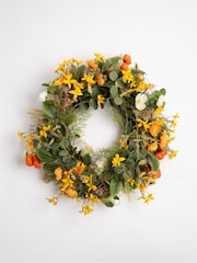 Scottish Everlastings Ltd Yellow Rustic Forsythia/Poppy Wreath - Image 3 of 3