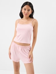 Accessorize Pink Pointelle Vest Short Pyjamas Set - Image 1 of 4