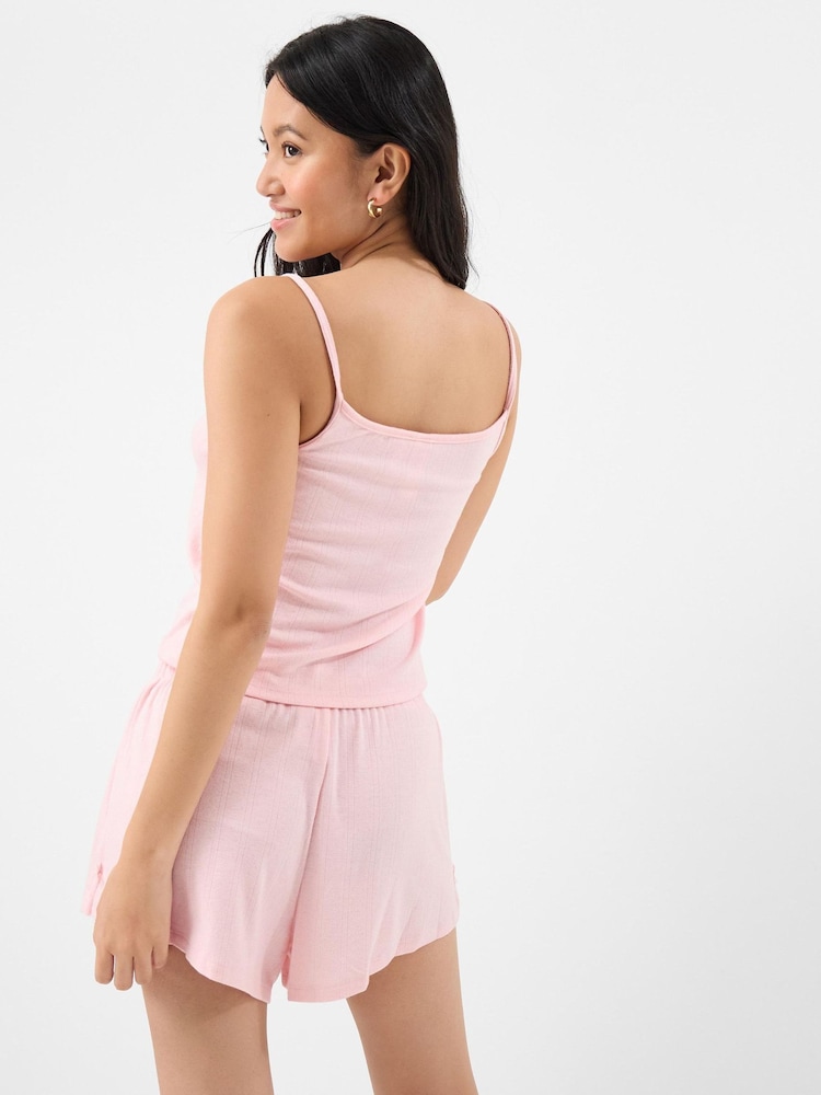 Accessorize Pink Pointelle Vest Short Pyjamas Set - Image 2 of 4