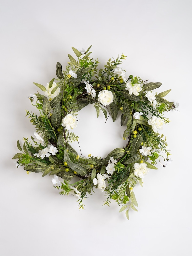 Scottish Everlastings Ltd White Floral Daisy Wreath - Image 3 of 3