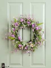 Scottish Everlastings Ltd Purple Faux Tulip Wreath - Image 1 of 3